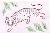 Tiger, tiger, burning bright – words to stitch by