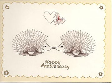 Hedgehogs in love – forum gallery stitching card of the week