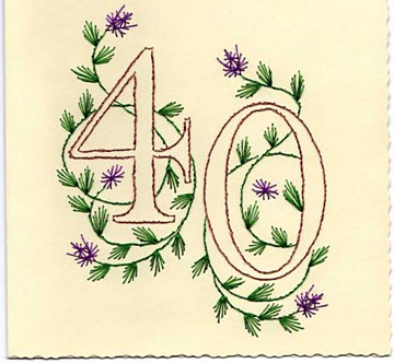 40th Birthday – forum gallery stitching card of the week