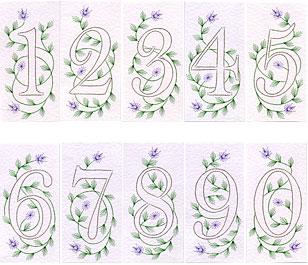 Number prick and stitch patterns added at Pinbroidery