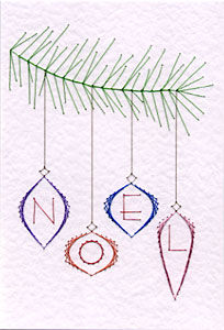 Noel baubles Christmas pattern added at Stitching Cards