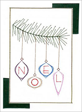 Noel baubles – forum gallery stitching card of the week