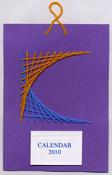 Curve stitching calendar project added at Stitching Cards