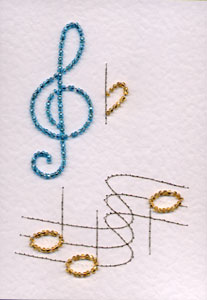 Musical notes pattern added at Stitching Cards