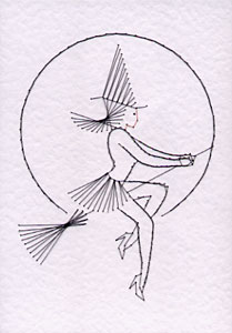 Enchanting witch Halloween pattern at Stitching Cards