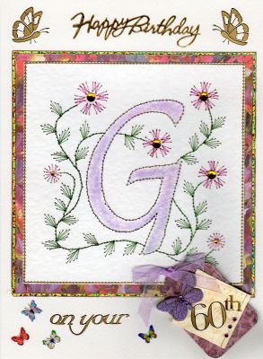 Gloria’s 60th – forum gallery stitching card of the week