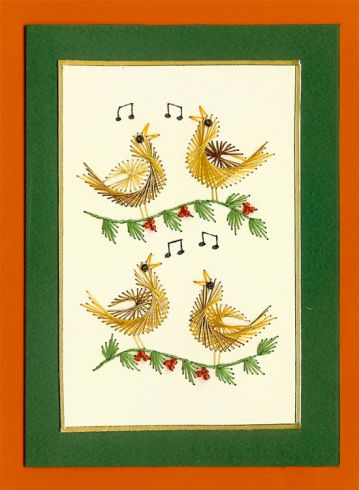 Four birds singing – forum gallery stitching card of the week