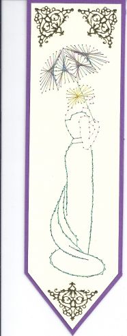 Lady with umbrella – forum gallery stitching card of the week