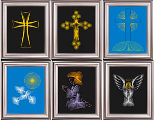 Religious patterns added at the String Art Fun website