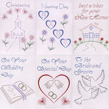 Wedding and christening patterns added at Stitching Cards