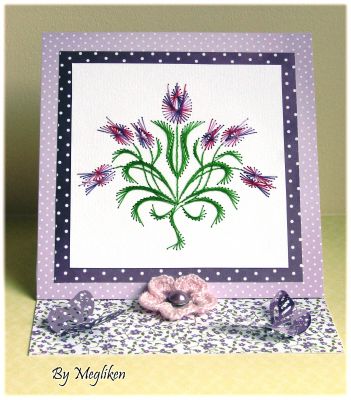 Violet easel card – forum gallery stitching card of the week