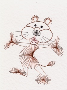 Happy lion pattern added at Stitching Cards