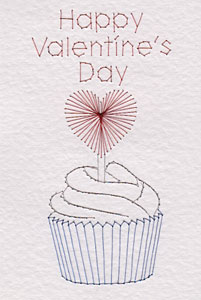 Valentine cupcake pattern added at Stitching Cards