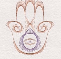 Hamsa amulet pattern added at Stitching Cards