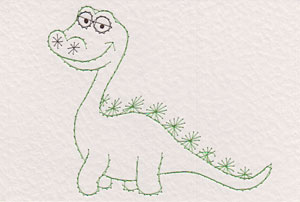 Dinosaur pattern added at Stitching Cards