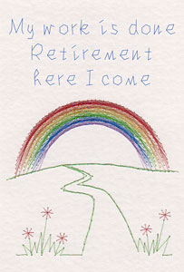 Rainbow pattern as a retirement card