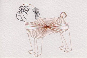 Pug dog pattern at Stitching Cards