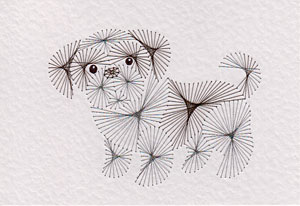 Shih Tzu puppy pattern at Stitching Cards