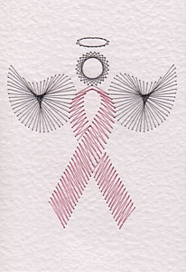 Free awareness ribbon angel pattern at Stitching Cards