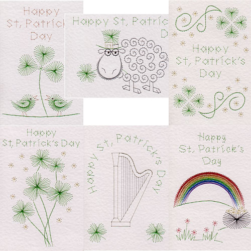 St. Patrick’s Day patterns added at Stitching Cards
