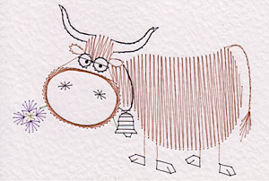 Highland cow pattern added at Stitching Cards
