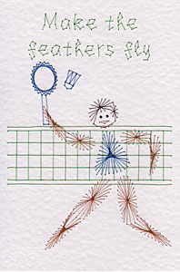 Badminton player pattern added at Stitching Cards