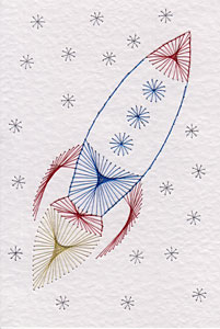 Space rocket pattern added at Stitching Cards