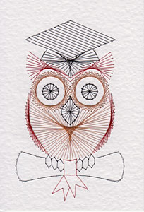 Graduation owl pattern added at Stitching Cards