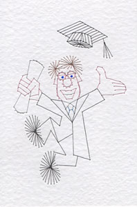 Male graduation student pattern added at Stitching Cards