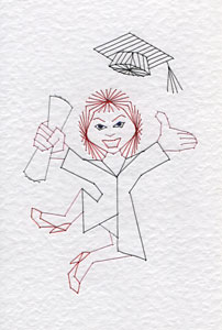 Female graduation student pattern added at Stitching Cards