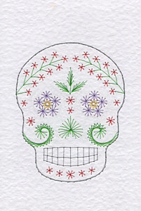 Sugar skull pattern added at Stitching Cards