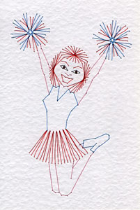 Cheerleader pattern added at Stitching Cards