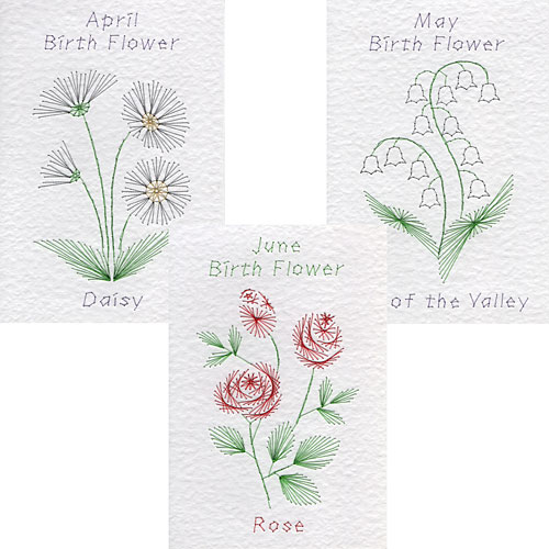 April, May, June birth flower patterns added at Form-A-Lines