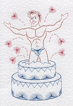 Surprise cake pattern at Stitching Cards